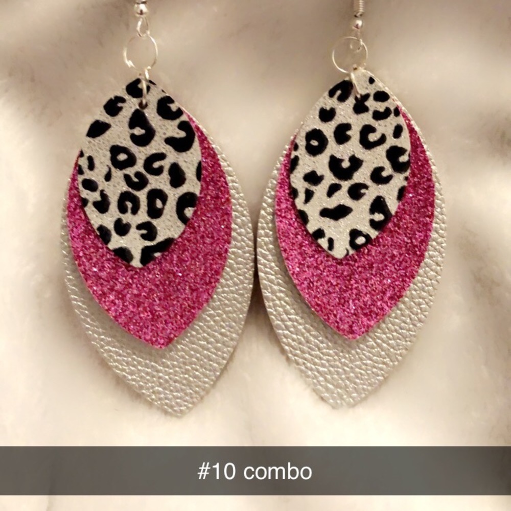 Handmade leather earrings Combo #10 - Picture 1 of 1